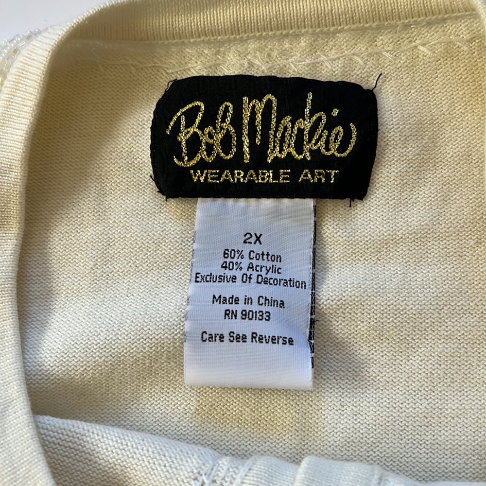 Vintage Bob Mackie Wearable Art Cardigan - image 3